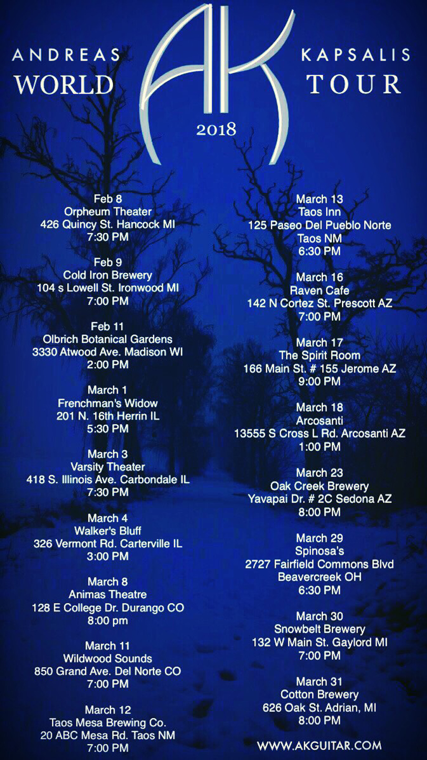 Tour Dates - February - March 2018