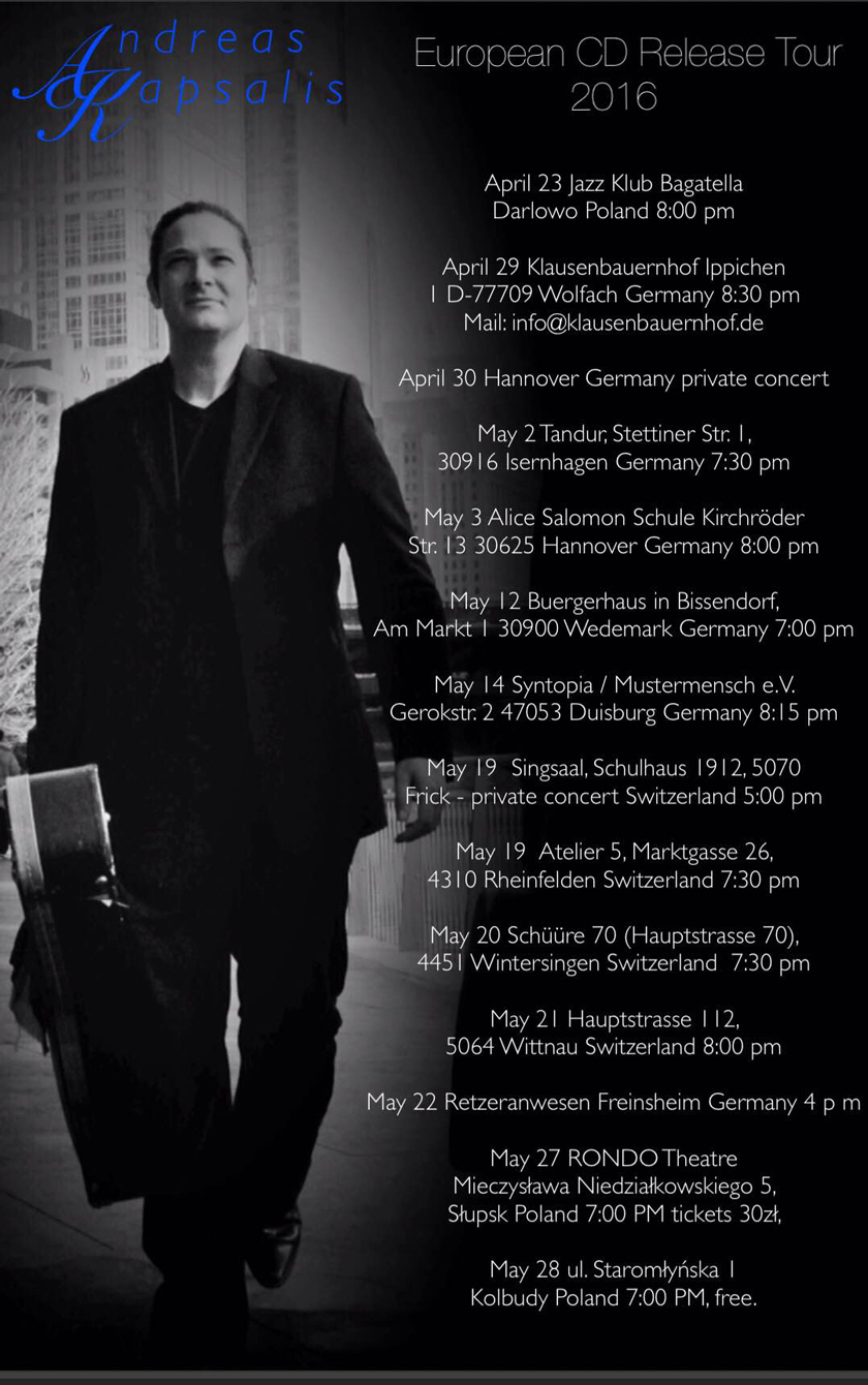 Spring 2016 European CD Release Tour