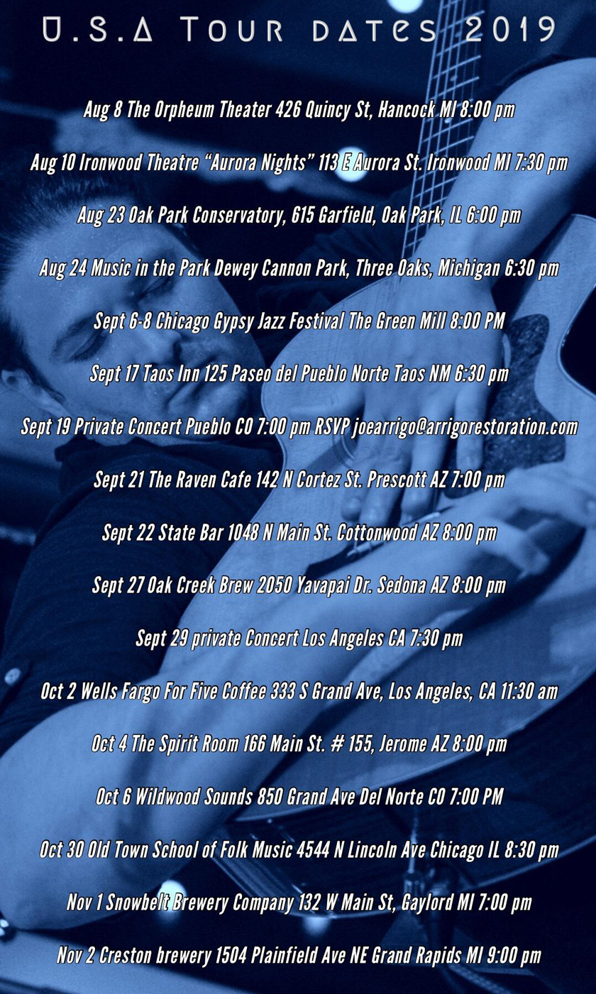 August - November 2019 - U.S. Tour